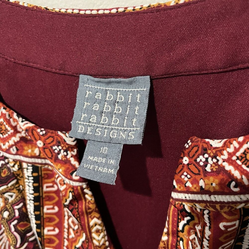Rabbit Rabbit Rabbit Burgundy Patterned Maxi Dress - Picture 3 of 9
